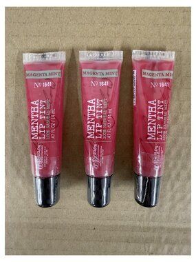 Bath & Body Works C.O. Bigelow Mentha Lip Tint Magenta Mint #1641 3PACK NEW